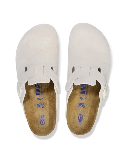 Boston Suede Leather Sandal - Antique White - Birkenstock